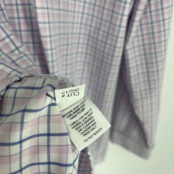 Mizzen + Main Dress Shirt Size XXL Men White Blue Button Up Performance Trim Fit - Picture 9 of 9